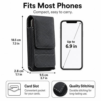 💥LAST DAY SALE 50%OFF⚡Waist Belt Cell Phone Pouch 📱 Multi-Pocket Leather Holster with Card Holder