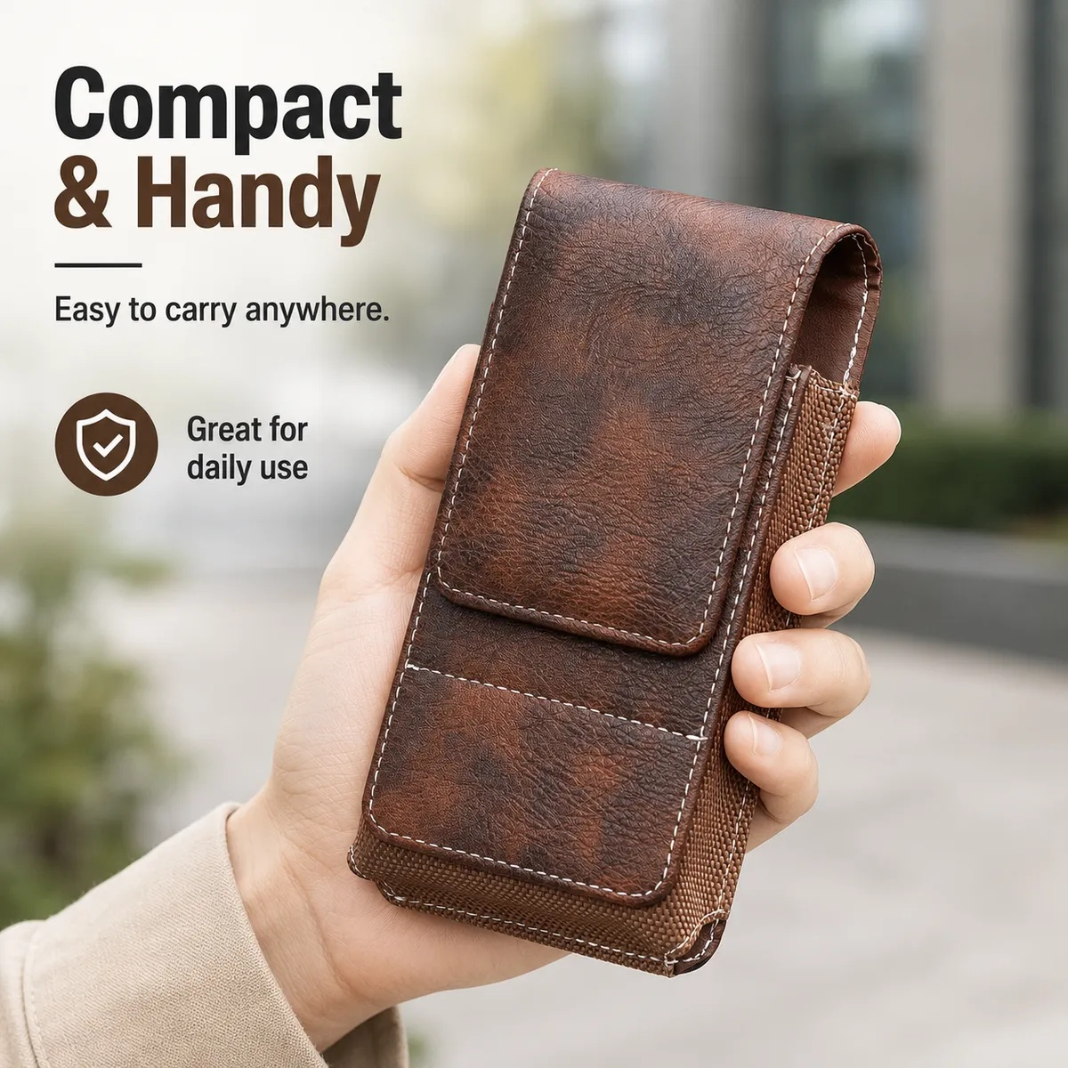 ⚡Big Discount | Waist Belt Cell Phone Pouch 📱 Multi-Pocket Leather Holster with Card Holder-2