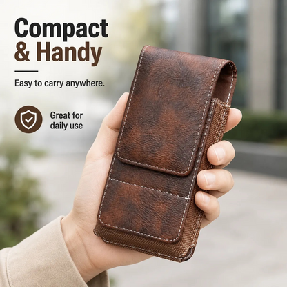 ⚡Big Discount | Waist Belt Cell Phone Pouch 📱 Multi-Pocket Leather Holster with Card Holder-2