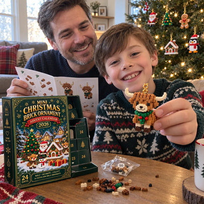 ⏳ Last Day 50% OFF – 🎄24-Day Mini Christmas Brick Ornament Advent Calendar | 24 Unique Buildable Holiday Ornaments to Create, Hang & Keep 🧱