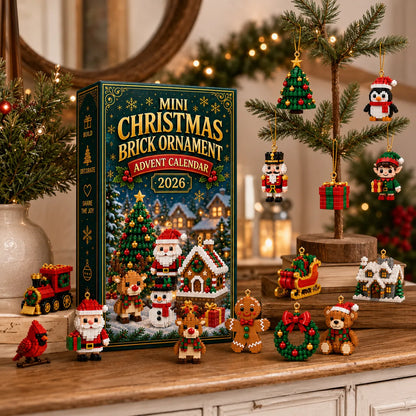 ⏳ Last Day 50% OFF – 🎄24-Day Mini Christmas Brick Ornament Advent Calendar | 24 Unique Buildable Holiday Ornaments to Create, Hang & Keep 🧱