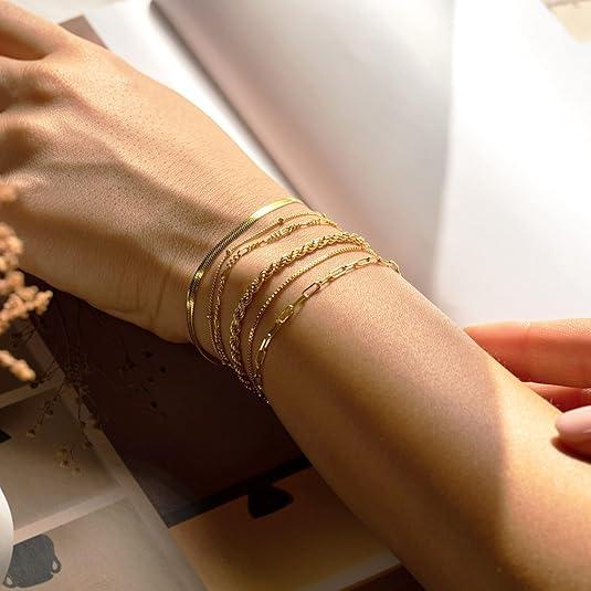 Eunoieuon 6-Chain Stacking Bracelet Set