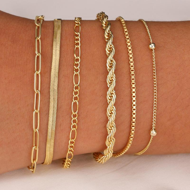 Eunoieuon 6-Chain Stacking Bracelet Set