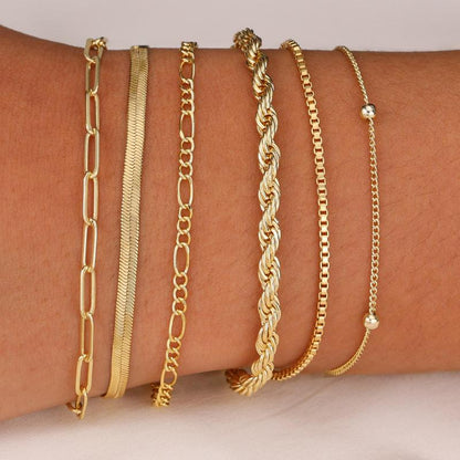 Eunoieuon 6-Chain Stacking Bracelet Set