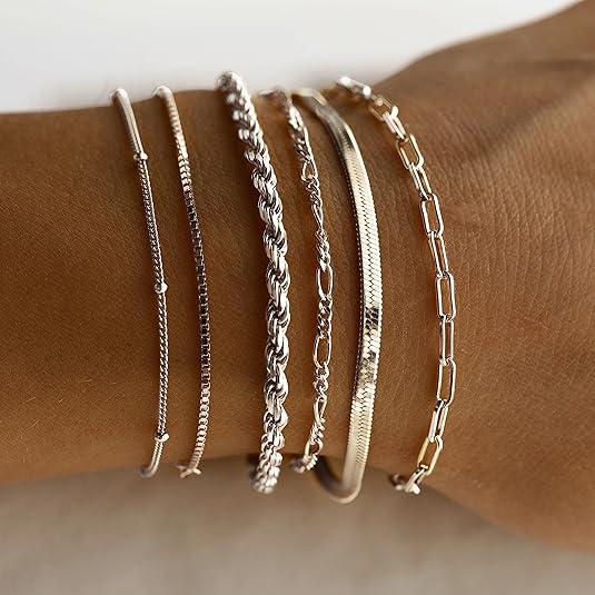 Eunoieuon 6-Chain Stacking Bracelet Set