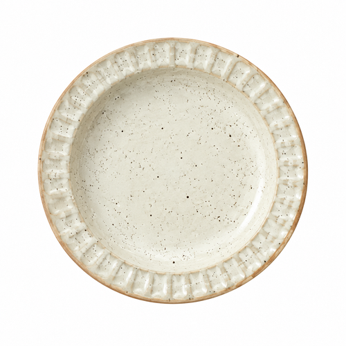 Coarse Ceramic Cake Plate - Sesame White