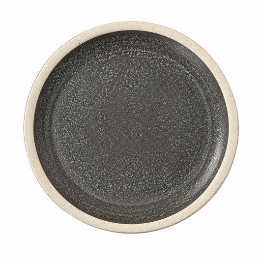 Black Ceramic Dessert Plate