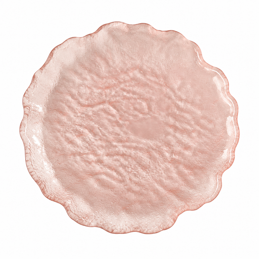 Pink Ice Heart Round Plate