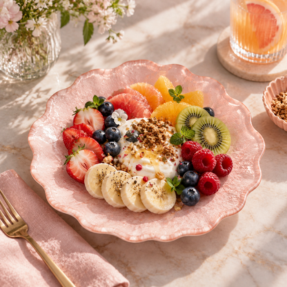 Pink Ice Heart Round Plate