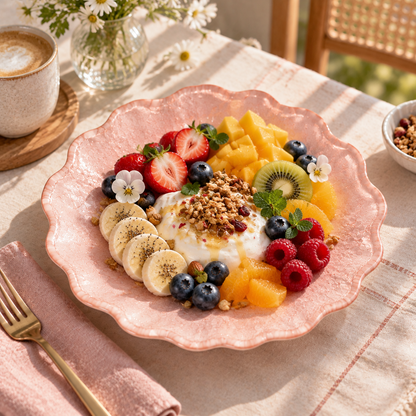 Pink Ice Heart Round Plate