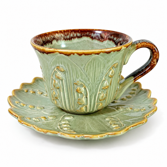 Kiln Change Embossed Lily Cup & Saucer