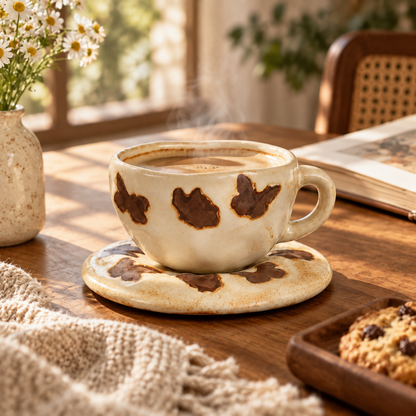 Rock White Butterfly Kiln-Glazed Coffee Cup