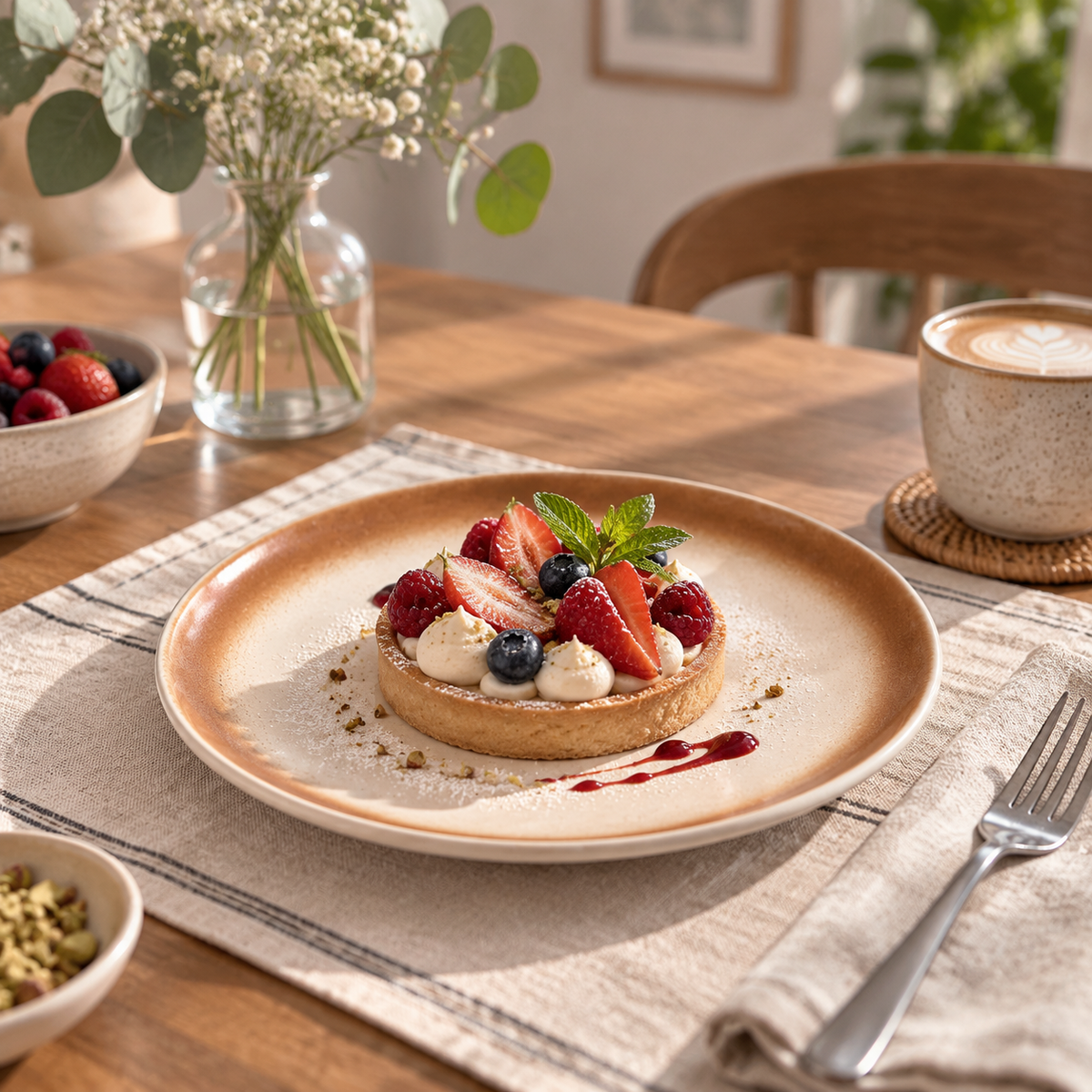 6-inch Shallow Ceramic Plate - Mocha