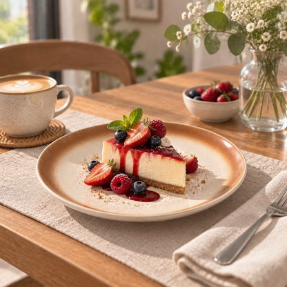 6-inch Shallow Ceramic Plate - Mocha